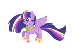 Size: 1024x770 | Tagged: safe, artist:cream-puff-crossing, twilight sparkle, twilight sparkle (alicorn), alicorn, pony, older, rainbow power, simple background, solo, white background