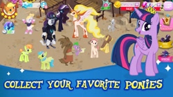 Size: 1414x793 | Tagged: safe, edit, edited screencap, screencap, applejack, caramel, chipcutter, daybreaker, lady justice, mare do well, nightmare rarity, raspberry vinaigrette, spike, storm king, swift justice, twilight sparkle, twilight sparkle (alicorn), alicorn, dragon, earth pony, pony, a royal problem, my little pony: the movie, 1000 years in photoshop, gameloft, klugetown, lucky dreams