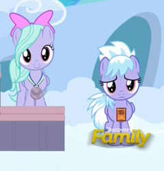 Size: 491x513 | Tagged: safe, screencap, cloudchaser, flitter, pegasus, pony, parental glideance, cropped, cute, cutechaser, discovery family logo, female, filly, flitterbetes, mare, medal, sad