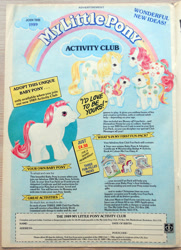 Size: 801x1105 | Tagged: safe, g1, activity club, activity club baby pony, advertisement, my little pony logo, united kingdom