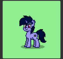 Size: 611x574 | Tagged: safe, artist:kimjoman, oc, oc only, oc:purple flix, pony, animated, blushing, gif, lewd, looking at you, pony town, serious, serious face, shocked, smiling, solo