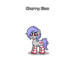 Size: 400x400 | Tagged: safe, oc, oc only, oc:cherry bloo, pony, clothes, fetish, pony town, simple background, socks, solo, striped socks, transparent background