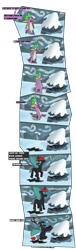Size: 936x3096 | Tagged: safe, artist:sneshneeorfa, kevin (changeling), spike, oc, oc:berzie, changeling, dragon, the times they are a changeling, comic, reuploaded with permission, rock