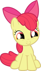 Size: 1051x1841 | Tagged: safe, artist:burdo49, derpibooru exclusive, apple bloom, forever filly, .svg available, adorabloom, cute, simple background, sitting, smiling, solo, svg, transparent background, vector