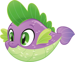 Size: 3037x2526 | Tagged: safe, spike, my little pony: the movie, cute, high res, puffer fish, simple background, solo, species swap, spikabetes, spike the pufferfish, transparent background