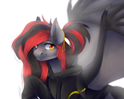 Size: 1806x1440 | Tagged: safe, artist:blackyviktor, oc, oc only, oc:tomoko tanue, fallout equestria, clothes, female, hoodie, mare, pokémon, simple background, smiling, solo, transparent background, umbreon