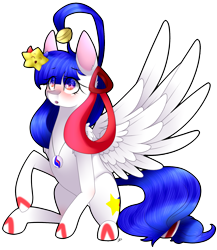 Size: 1449x1668 | Tagged: safe, artist:alithecat1989, oc, oc only, oc:isakiss staream, pegasus, pony, duo, eyes closed, female, gift art, mare, open mouth, raised hoof, simple background, smiling, spread wings, stars, transparent background, wings