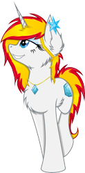 Size: 3047x6200 | Tagged: safe, artist:cezaryy, oc, oc only, oc:shiny, pony, unicorn, .svg available, absurd resolution, ear piercing, earring, female, gem, jewelry, mare, necklace, piercing, simple background, solo, transparent background, vector