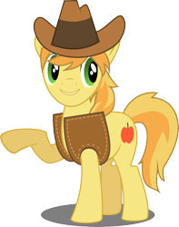 Size: 3000x3816 | Tagged: safe, artist:laberoon, braeburn, earth pony, pony, high res, male, raised hoof, simple background, solo, stallion, transparent background, vector