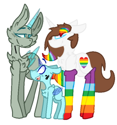 Size: 524x560 | Tagged: safe, artist:pikagirl3552, oc, oc only, pony, unicorn, collaboration, clothes, gay, gay pride, gay pride flag, male, pride, pride flag, rainbow, rainbow socks, socks, striped socks