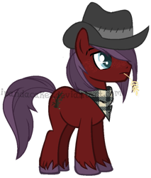 Size: 619x728 | Tagged: safe, artist:ipandacakes, oc, oc only, oc:arkansas black, pony, hat, male, offspring, parent:big macintosh, parent:sugar belle, parents:sugarmac, simple background, solo, stallion, transparent background