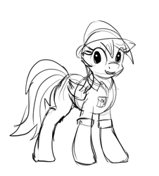 Size: 491x544 | Tagged: safe, artist:xbi, daring do, pegasus, pony, clothes, hat, sketch, solo