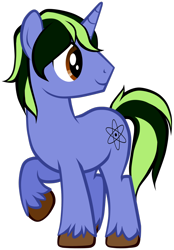 Size: 1024x1469 | Tagged: safe, artist:petraea, oc, oc only, oc:spiffers, pony, unicorn, raised hoof, simple background, solo, transparent background, vector