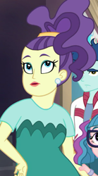 Size: 428x768 | Tagged: safe, screencap, curly winds, some blue guy, technicolor waves, better together, display of affection, equestria girls, background human, cropped, female, male, purple frizz