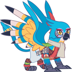 Size: 2834x2824 | Tagged: safe, artist:sketchmcreations, griffon, griffonized, inkscape, kass, rito, simple background, species swap, the legend of zelda, the legend of zelda: breath of the wild, transparent background, vector