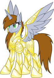 Size: 4187x6000 | Tagged: safe, artist:magister39, oc, oc only, oc:littlepip, alicorn, pony, fallout equestria, absurd resolution, alicorn oc, alicornified, alternate universe, armor, fanfic, fanfic art, female, hooves, horn, mare, power armor, race swap, simple background, solo, species swap, spread wings, transparent background, wings