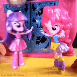 Size: 400x400 | Tagged: safe, pinkie pie, twilight sparkle, equestria girls, animated, dancing, doll, equestria girls minis, eqventures of the minis, fall formal outfits, gif, irl, photo, toy