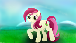 Size: 3840x2160 | Tagged: safe, artist:startledflowerpony, roseluck, pony, high res, raised hoof, solo