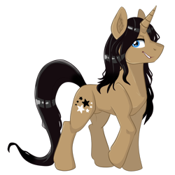 Size: 1000x1000 | Tagged: artist needed, safe, alternate version, oc, oc only, oc:yin yang star, unicorn, looking at you, male, simple background, solo, stallion, transparent background