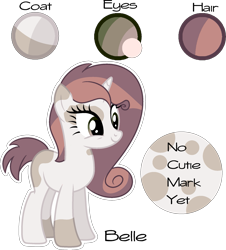 Size: 1929x2134 | Tagged: safe, artist:lilygarent, oc, oc only, oc:belle, pony, unicorn, female, mare, offspring, parent:pipsqueak, parent:sweetie belle, parents:sweetiesqueak, reference sheet, solo