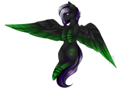 Size: 4000x2930 | Tagged: safe, artist:mauuwde, oc, oc only, oc:jinx, pegasus, pony, chest fluff, colored wings, female, high res, mare, multicolored wings, solo