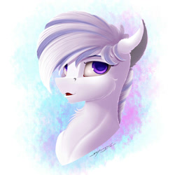 Size: 1700x1700 | Tagged: safe, artist:skitsroom, oc, oc only, oc:crystal moon, pony, bust, male, signature, solo, stallion