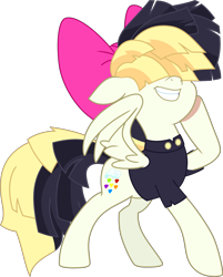 Size: 2962x3687 | Tagged: safe, artist:hendro107, songbird serenade, my little pony: the movie, bow, clothes, cute, female, floppy ears, hair bow, hair over eyes, pose, simple background, smiling, solo, transparent background, vector