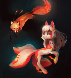 Size: 1300x1438 | Tagged: safe, artist:dearmary, oc, oc only, fox, pony, kitsune