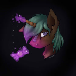 Size: 1024x1024 | Tagged: safe, artist:shailensart, oc, oc only, oc:silver star, kirin, pony, black background, bust, chest fluff, colored pupils, ear fluff, heart eyes, levitation, magic, male, portrait, simple background, solo, stallion, telekinesis, wingding eyes