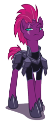 Size: 348x778 | Tagged: safe, artist:robbiecave, tempest shadow, pony, unicorn, my little pony: the movie, armor, broken horn, eye scar, female, looking at you, mare, scar, simple background, solo, transparent background