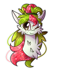 Size: 500x619 | Tagged: safe, artist:soundwavepie, oc, oc only, oc:watermelana, pony, bust, chest fluff, fluffy, freckles, looking at you, solo