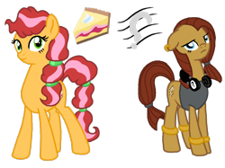 Size: 1024x765 | Tagged: safe, artist:eeveewhite97, oc, oc only, oc:jelly sandwich, oc:rose quartz, earth pony, pony, female, floppy ears, headphones, mare, offspring, parent:cheese sandwich, parent:pinkie pie, parents:cheesepie, simple background, transparent background