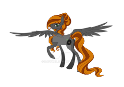 Size: 1024x724 | Tagged: safe, artist:basykail, oc, oc only, pegasus, pony, female, mare, simple background, solo, spread wings, transparent background, watermark, wings