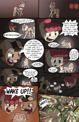 Size: 3300x5100 | Tagged: safe, artist:floofyfoxcomics, oc, oc only, oc:peppermint mocha (pegasusjedi), oc:sunlight days, pegasus, pony, comic:a dash of peppermint, comic, female, high res, mare, nightmare, pillow