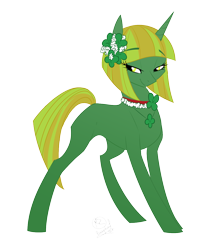 Size: 1016x1282 | Tagged: safe, artist:basykail, oc, oc only, pony, unicorn, clover, female, four leaf clover, mare, simple background, solo, transparent background