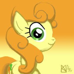 Size: 1500x1500 | Tagged: safe, artist:kelseyleah, carrot top, golden harvest, pony, bust, portrait, smiling, solo