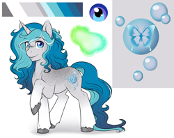 Size: 3787x3000 | Tagged: safe, artist:askbubblelee, oc, oc only, oc:bubble lee, pony, unicorn, body freckles, female, freckles, looking at you, mare, reference sheet, smiling, solo, unshorn fetlocks