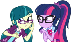 Size: 4989x3000 | Tagged: safe, artist:uponia, juniper montage, sci-twi, twilight sparkle, equestria girls, movie magic, spoiler:eqg specials, absurd resolution, clothes, simple background, transparent background, vector