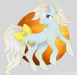 Size: 904x883 | Tagged: safe, artist:dreamcreationsink, sunbeam, pony, unicorn, g1, bow, female, mare, solo, tail bow