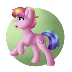 Size: 2000x2000 | Tagged: safe, artist:spirit-dude, toola roola, earth pony, pony, fame and misfortune, female, filly, open mouth, smiling, solo