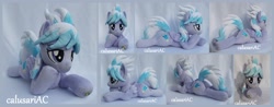 Size: 2972x1160 | Tagged: safe, artist:calusariac, cloudchaser, pony, irl, photo, plushie, prone, solo