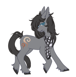 Size: 800x807 | Tagged: safe, artist:picatails, oc, oc only, oc:somber solace, earth pony, pony, clothes, commission, male, scarf, simple background, solo, stallion, transparent background