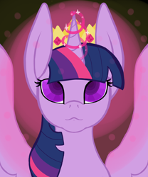 Size: 1000x1200 | Tagged: safe, artist:ahaintthatbad, twilight sparkle, twilight sparkle (alicorn), alicorn, pony, crown, female, jewelry, magic, mare, regalia, solo