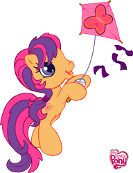 Size: 2318x3023 | Tagged: artist needed, safe, scootaloo, scootaloo (g3), g3.5, bipedal, hoof hold, kite, simple background, transparent background, updated image