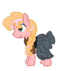 Size: 1024x959 | Tagged: safe, artist:singstarthecrusader, oc, oc only, oc:honeycrisp, earth pony, pony, clothes, dress, offspring, parent:big macintosh, parent:cheerilee, parents:cheerimac, solo