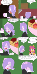 Size: 1600x3200 | Tagged: safe, artist:jake heritagu, diamond tiara, scootaloo, oc, oc:lightning blitz, pegasus, pony, comic:ask motherly scootaloo, baby, baby pony, clothes, colt, comic, crying, dialogue, dress, facehoof, female, hairpin, holding a pony, male, mother and child, mother and son, motherly scootaloo, offspring, older, older diamond tiara, older scootaloo, parent and child, parent:rain catcher, parent:scootaloo, parents:catcherloo, speech bubble