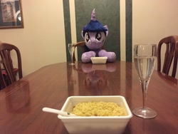 Size: 3264x2448 | Tagged: safe, artist:epicrainbowcrafts, twilight sparkle, food, instant noodles, irl, noodles, photo, plushie, ramen, waifu dinner