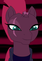 Size: 487x707 | Tagged: safe, artist:mosty, derpibooru exclusive, tempest shadow, pony, unicorn, my little pony: the movie, beautiful, bust, female, mare, my little pony, portrait, pretty pretty tempest, smiling, solo, when she smiles