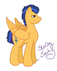 Size: 800x1000 | Tagged: safe, artist:f0ndueparty, oc, oc only, oc:sterling sentry, pegasus, pony, not flash sentry, offspring, parent:flash sentry, parent:twilight sparkle, parents:flashlight, simple background, solo, transparent background