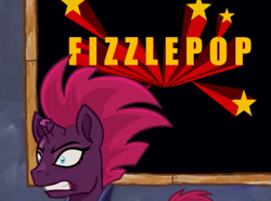 Size: 741x547 | Tagged: safe, fizzlepop berrytwist, tempest shadow, my little pony: the movie, broken horn, embarrassing name, eye scar, horn, karen (spongebob squarepants), plankton's army, scar, sheldon, sheldon j. plankton, spongebob squarepants, that was fast